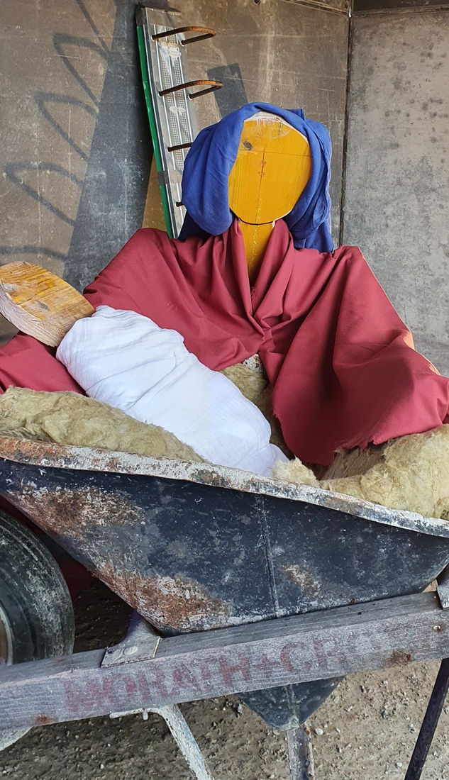 Baustellenkrippe: Maria